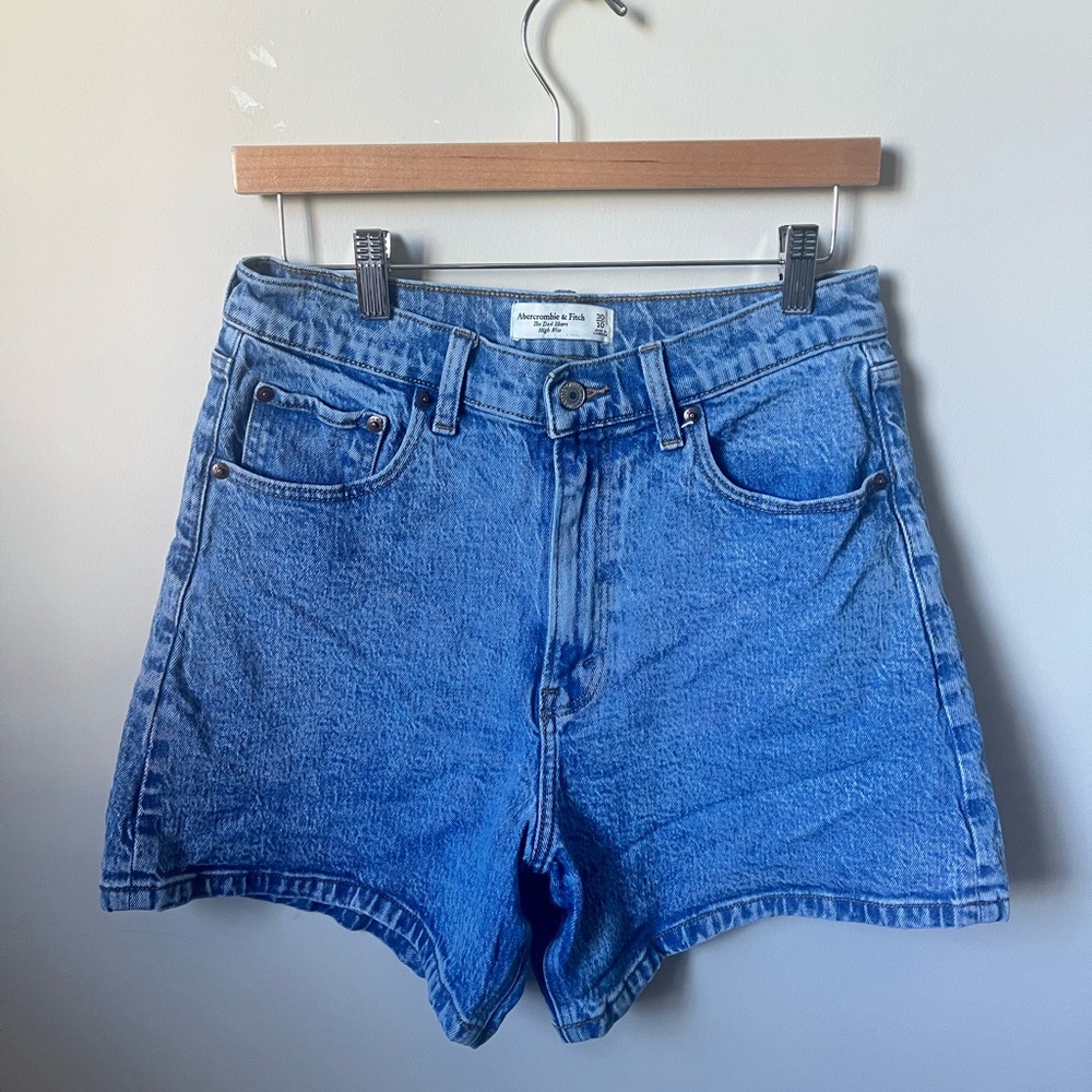 A&F The Dad high rise Blue Denim Women's Shorts